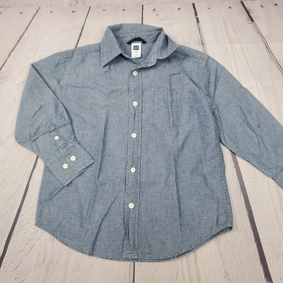 gap boys small soft denim button down shirt ( 5 for $20 ) - Picture 2 of 6